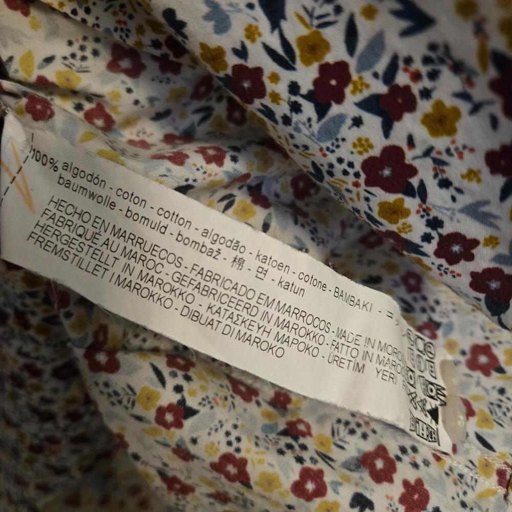 ZARA Man Slim Fit Floral Button Down Shirt Long Sleeve Casual Boho Print  Size L - Picture 5 of 5
